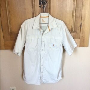 Carhartt Men's Light tan Button Down  work Shirt
